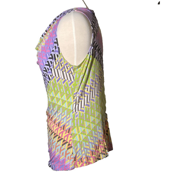 CALVIN KLEIN CK Women's Tonal Multi Color Tank Top Shirt Large - Picture 2 of 3